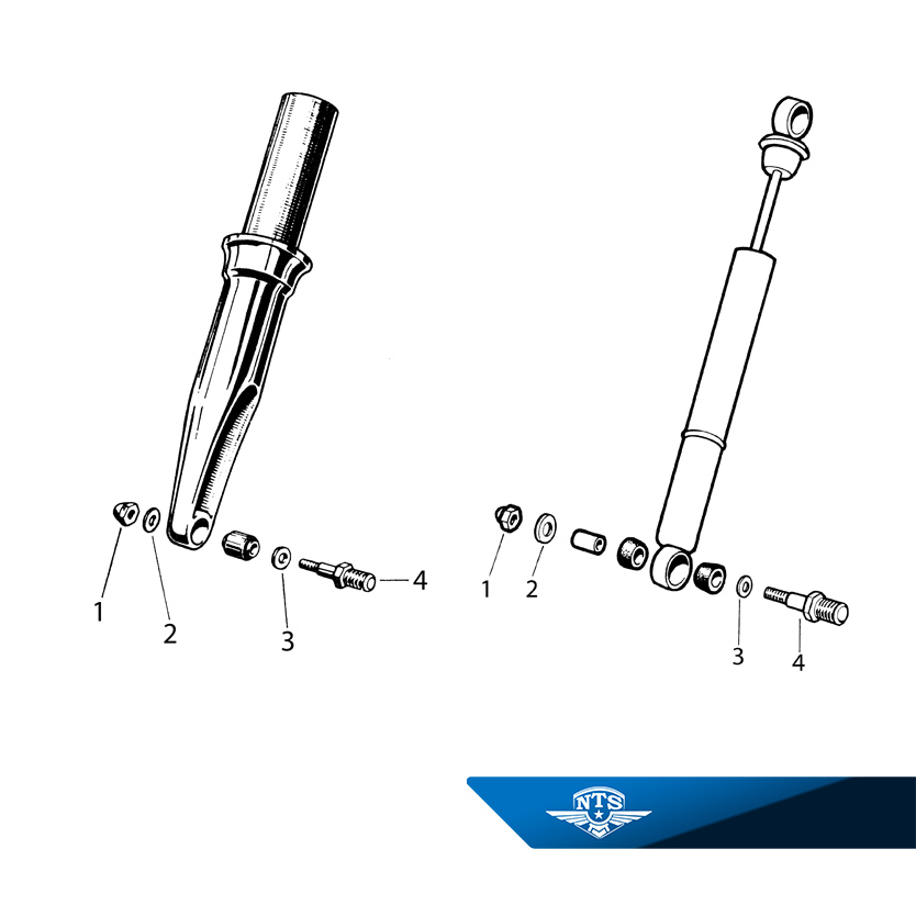 Mounting set, Shock absorber NTS for Puch VZ50 - Image 3